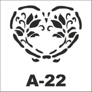 ΣΤΕΝΣΙΛ 20Χ20 A-22 ARTEBELLA  ΚΑΡΔΙΑ ΛΟΥΛΟΥΔΙΑ