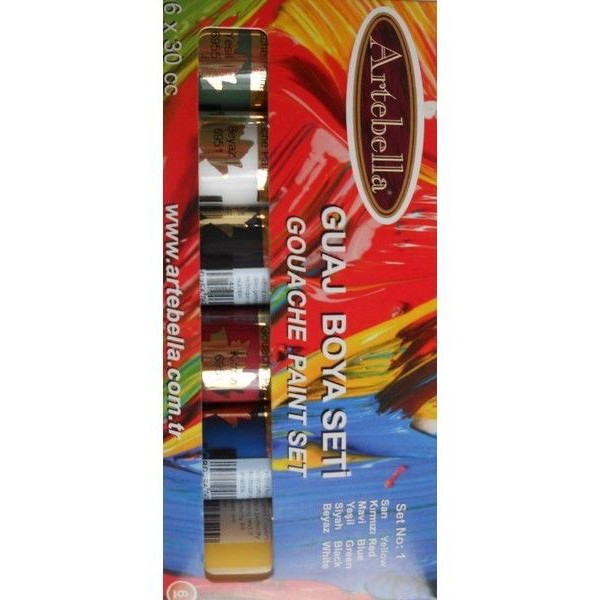 ΣΕΤ ΤΕΜΠΕΡΕΣ 6Χ30CC NO1  GOUACE PAINT ARTEBELLA