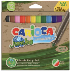 ΜΑΡΚΑΔΟΡΟΙ ΖΩΓΡΑΦΙΚΗΣ ECO FAMILY CARIOCA JUMBO ΧΟΝΤΡΟΙ  12ΤΕΜ. 43101