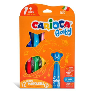 ΜΑΡΚΑΔΟΡΟΙ ΖΩΓΡΑΦΙΚΗΣ CARIOCA BABY TEDDY MARKERS 12TEM 42816