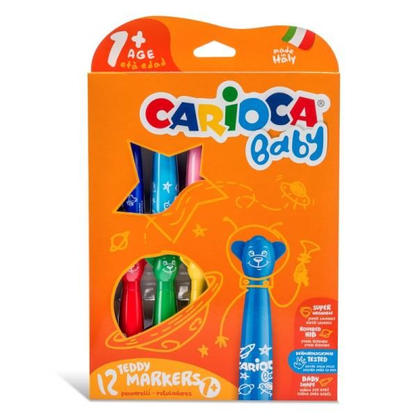 ΜΑΡΚΑΔΟΡΟΙ ΖΩΓΡΑΦΙΚΗΣ CARIOCA BABY TEDDY MARKERS 12TEM 42816
