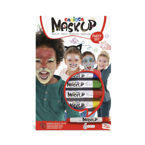 ΧΡΩΜΑΤΑ ΠΡΟΣΩΠΟΥ MASK UP PARTY CARIOCA  SET 6 ΧΡΩΜΑΤΑ