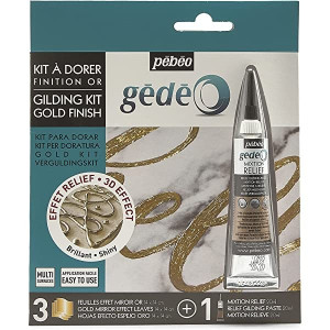 ΣΕΤ ΕΠΙΧΡΥΣΩΣΗΣ 3 ΧΡΥΣΑ ΦΥΛΛΑ-ΚΑΘΡΕΦΤΗ+RELIEF PASTE 20ml GEDEO PEBEO
