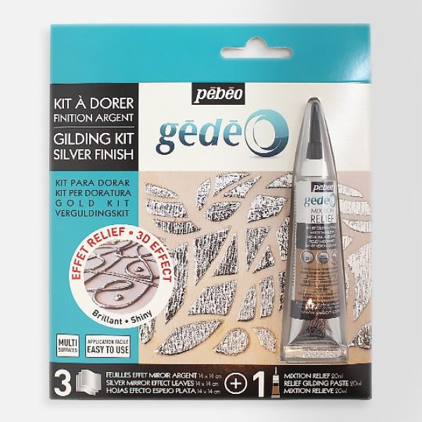 ΣΕΤ ΕΠΙΧΡΥΣΩΣΗΣ 3 ΑΣΗΜΕΝΙΑ ΦΥΛΛΑ-ΚΑΘΡΕΦΤΗ+RELIEF PASTE 20ml GEDEO PEBEO