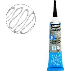 ΠΕΡΙΓΡΑΜΜΑΤΑ ΥΦΑΣΜΑΤΟΣ Silver powder GLITTER EFFECT 20ml SETACOLOR 3D