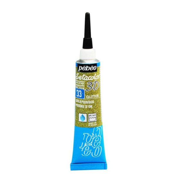 ΠΕΡΙΓΡΑΜΜΑΤΑ ΥΦΑΣΜΑΤΟΣ Gold powder GLITTER EFFECT 20ml SETACOLOR 3D
