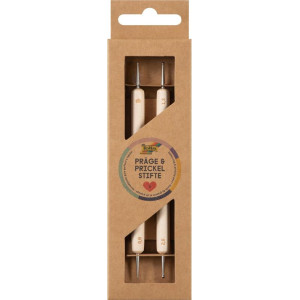 ΕΡΓΑΛΕΙΑ ΜΠΙΛΙΕΣ EMBOSSING PEN SET WOODEN EMBOSSING PEN WITH 4 TIPS FOR CRAFTS, DECORATING AND TINGLING