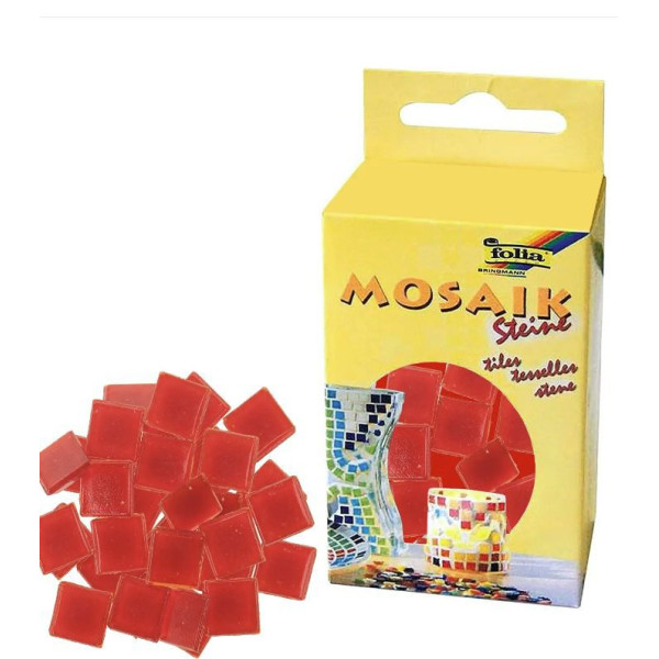 ΨΗΦΙΔΕΣ  ΜΩΣΑΪΚΑ ΠΛΑΚΑΚΙΑ 200gr 300τεμ  10X10MM ΚΟΚΚΙΝΟ