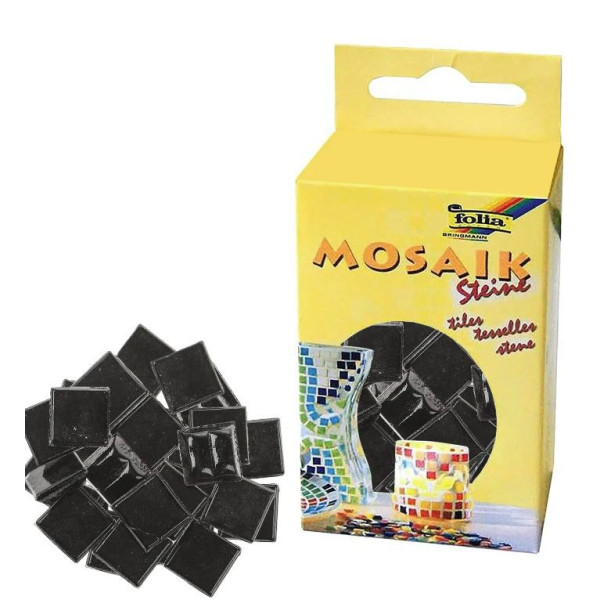 ΨΗΦΙΔΕΣ ΜΩΣΑΪΚΑ ΠΛΑΚΑΚΙΑ 200gr 300τεμ  10X10MM ΜΑΥΡΟ