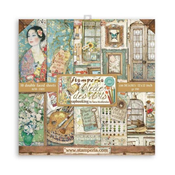 ΜΠΛΟΚ SCRAPBOOKING STAMPERIA 30,5Χ30,5CM 10Φ DOUBLE FACE - ATELIER DES ARTS