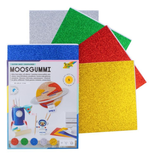 ΑΦΡΩΔΕΣ ΦΥΛΛΟ GLITTER BASIC ΑΥΤΟΚΟΛΛΗΤΟ ΣΤΗΝ ΜΙΑ ΟΨΗ 20X29 5ΦΥΛΛΑ-5ΧΡΩΜΑΤΑ
