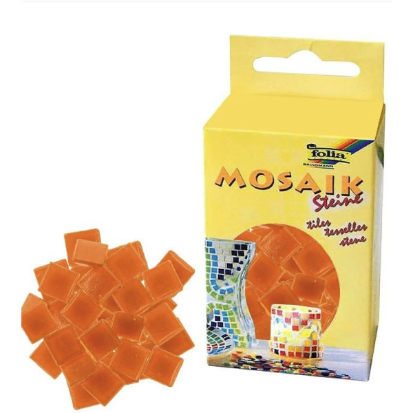 ΨΗΦΙΔΕΣ ΜΩΣΑΪΚΑ ΠΛΑΚΑΚΙΑ 200gr 300τεμ 10X10MM ΠΟΡΤΟΚΑΛΙ