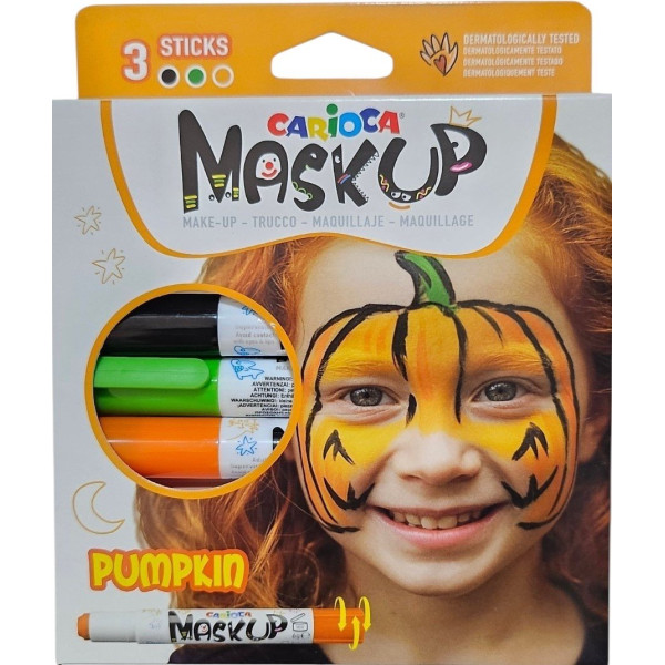 ΧΡΩΜΑΤΑ ΠΡΟΣΩΠΟΥ MASK UP PUMKIN CARIOCA SET 3 ΧΡΩΜΑΤΑ