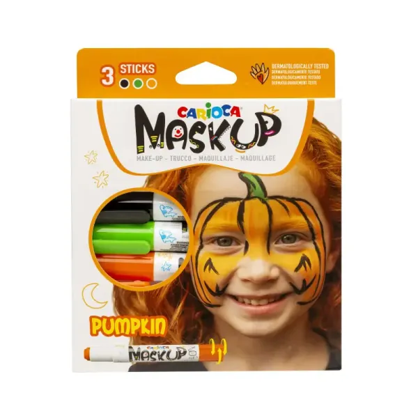 ΧΡΩΜΑΤΑ ΠΡΟΣΩΠΟΥ MASK UP PUMPKIN CARIOCA ΣΕΤ 3 ΧΡΩΜΑΤΑ
