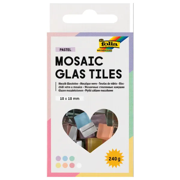 ΨΗΦΙΔΕΣ ΜΩΣΑΪΚΑ ΠΛΑΚΑΚΙΑ 10x10mm 240g 300ΤΕΜ PASTEL ΧΡΩΜΑΤΑ