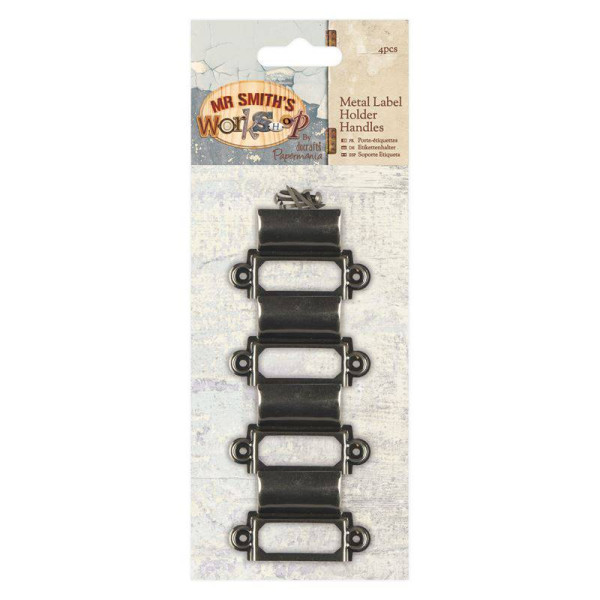ΜΕΤΑΛΛΙΚΕΣ ΛΑΒΕΣ Metal Label Holder Handles (4pcs) - Mr. Smith's Workshop