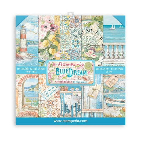 ΜΠΛΟΚ SCRAPBOOKING STAMPERIA 30,5Χ30,5CM 10Φ DOUBLE FACE - BLUE DREAM