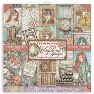 ΜΠΛΟΚ SCRAPBOOKING STAMPERIA 30,5Χ30,5CM 10Φ - DOUBLE FACE LADY VAGABOND LIFESTYLE
