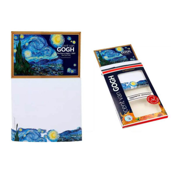 Μαγνητικό σημειωματάριο, μεγάλο - V. van Gogh, Η Έναστρη Νύχτα (CARMANI)