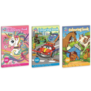 COLOURING BOOK A4, 64 ΣΕΛΙΔΕΣ, 3 ΣΧΕΔΙΑ