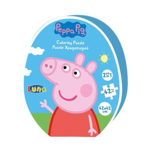 ΠΑΖΛ ΧΡΩΜΑΤΙΣΜΟΥ 2 ΟΨΕΩΝ "PEPPA PIG" 42ΤΕΜ LUNA TOYS