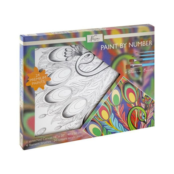 ΚΑΜΒΑΣ ΖΩΓΡΑΦΙΚΗΣ ΜΕ ΑΡΙΘΜΗΣΗ PEACOCK-ΠΑΓΩΝΙ 40x50cm