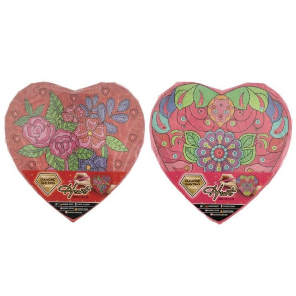 DIAMOND PAINTING HEART SHAPE 29X29CM 2 ΣΧΕΔΙΑ