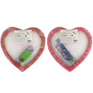 DIAMOND PAINTING HEART SHAPE 29X29CM 2 ΣΧΕΔΙΑ