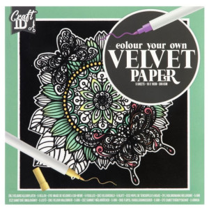 COLOURING PAPER VELVET 18X18CM 5ΦΥΛΛΑ 2 ΣΧΕΔΙΑ