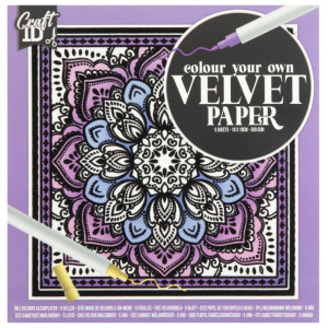 COLOURING PAPER VELVET 18X18CM 5ΦΥΛΛΑ 2 ΣΧΕΔΙΑ
