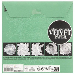 COLOURING PAPER VELVET 18X18CM 5ΦΥΛΛΑ 2 ΣΧΕΔΙΑ