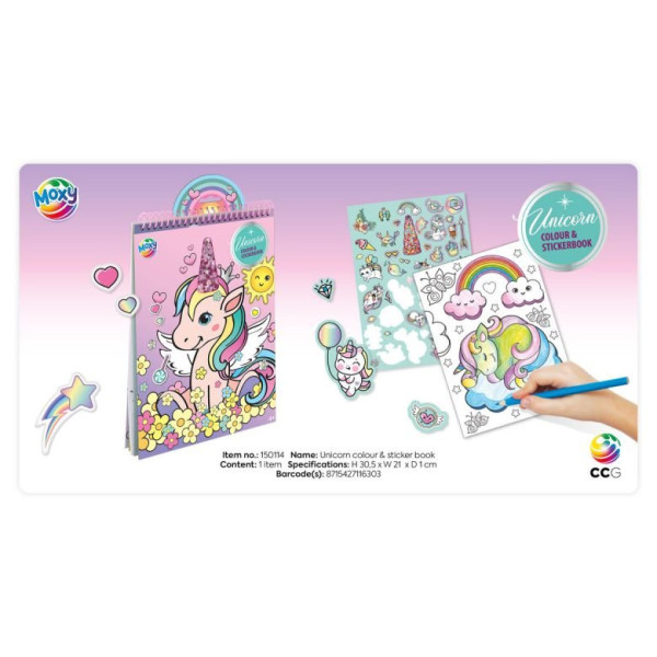 UNICORN COLOURING -STICKERBOOK BOOK A4, 16 ΣΕΛΙΔΕΣ
