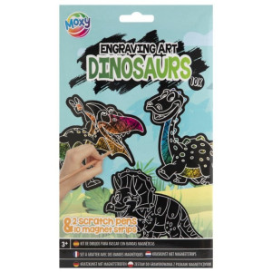 SCRATCH MAGNETS 10 PCS, 2 ASS. (FAIRY/DINO)