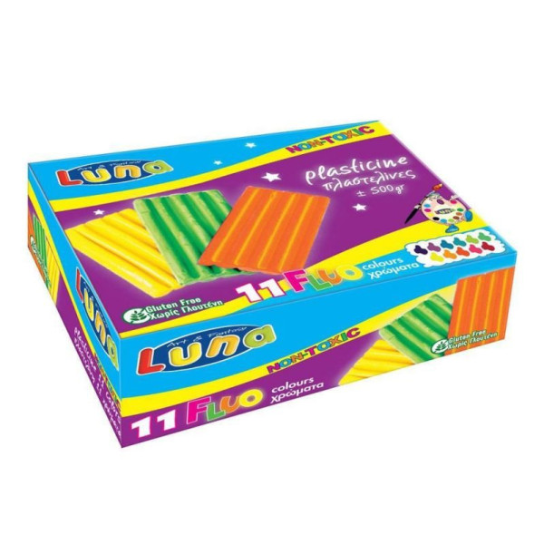 ΠΛΑΣΤΕΛΙΝΗ FLUO ΣΕ 11 ΧΡΩΜΑΤΑ 500g LUNA
