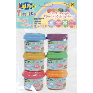 ΠΛΑΣΤΟΖΥΜΑΡΑΚΙ PASTEL 6 ΧΡΩΜΑΤΑ x 30g LUNA