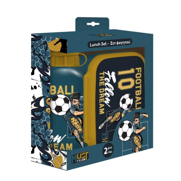 ΣΕΤ ΦΑΓΗΤΟΥ MUST TEAM FOOTBALL ΦΑΓΗΤΟΔΟΧΕΙΟ 800ML-ΠΑΓΟΥΡΙ ΑΛΟΥΜΙΝΙΟΥ 500ML