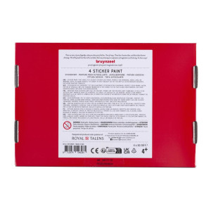 ΣΕΤ ΖΩΓΡΑΦΙΚΗΣ STICKERPAINT BRUYNZEEL ΜΕ ΧΡΩΜΑΤΑ (4X50ml) & 2 ΠΑΤΡΟΝ