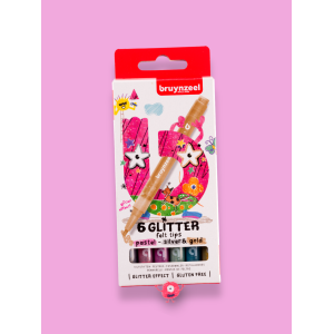 ΣΕΤ ΜΑΡΚΑΔΟΡΟΙ PASTEL GLITTER 6 ΤΕΜ BRUYNZEEL KIDS