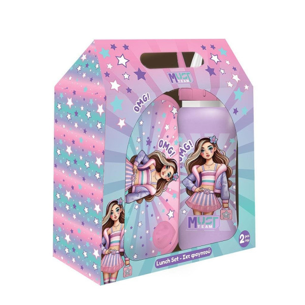ΣΕΤ ΦΑΓΗΤΟΥ " FASHION GIRL" ΦΑΓΗΤΟΔΟΧΕΙΟ 800ml-ΠΑΓΟΥΡΙ ΑΝΟΞΕΙΔΩΤΟ 500ml