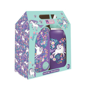 ΣΕΤ ΦΑΓΗΤΟΥ "PURPLE UNICORN" ΦΑΓΗΤΟΔΟΧΕΙΟ PP 800ml-ΠΑΓΟΥΡΙ ΑΝΟΞΕΙΔΩΤΟ 500ml