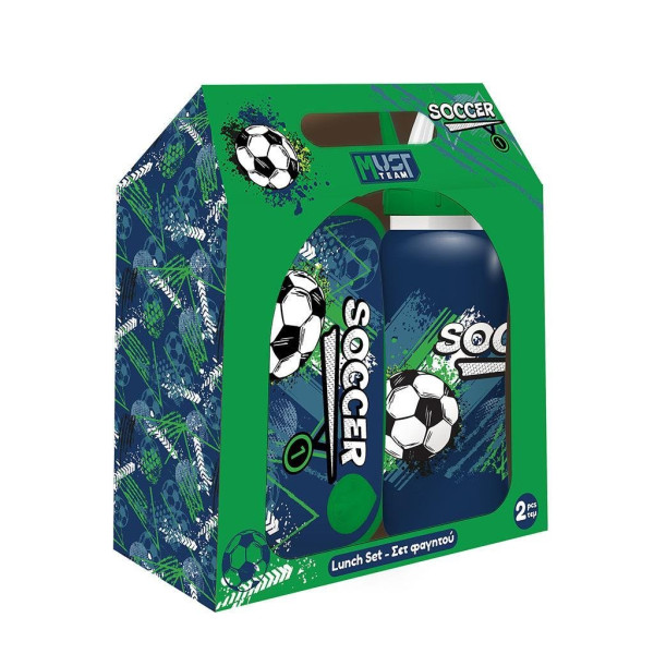 ΣΕΤ ΦΑΓΗΤΟΥ "SOCCER" ΦΑΓΗΤΟΔΟΧΕΙΟ PP 800ml-ΠΑΓΟΥΡΙ ΑΝΟΞΕΙΔΩΤΟ 500ml