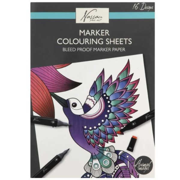 ΜΠΛΟΚ  COLOURING SHEETS ΓΙΑ ΜΑΡΚΑΔΟΡΟΥΣ, 25X35CM 16 ΣΧΕΔΙΑ, ANIMALS