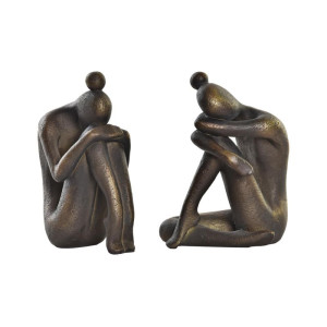 ΒΙΒΛΙΟΣΤΑΤΕΣ  SET 2 RESIN 11X8X15,5 WOMAN BLACK