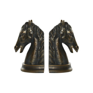 ΒΙΒΛΙΟΣΤΑΤΕΣ  SET 2 RESIN 23X9X19 HORSE COPPER-COLORED
