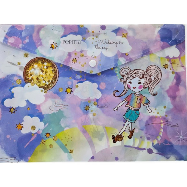 ΦΑΚΕΛΟΣ PP ΚΟΥΜΠΙ Α4  PEPITTA A4 RAINBOW WALK