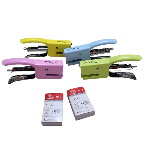 ΣΥΡΡΑΠΤΙΚΗ ΜΗΧΑΝΗ No10 ΠΑΣΤΕΛ MINI PLIER ΜΕ ΣΥΡΑΦΙΔΕΣ ΔΩΡΟ