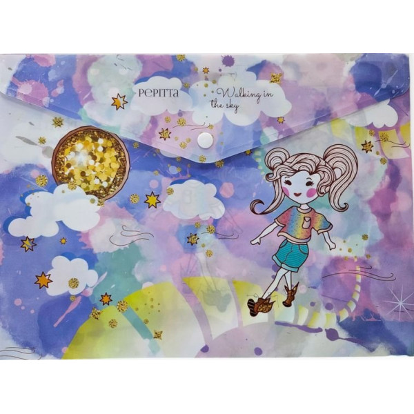 ΦΑΚΕΛΟΣ PP ΚΟΥΜΠΙ Α4 PEPITTA A4 RAINBOW WALK(