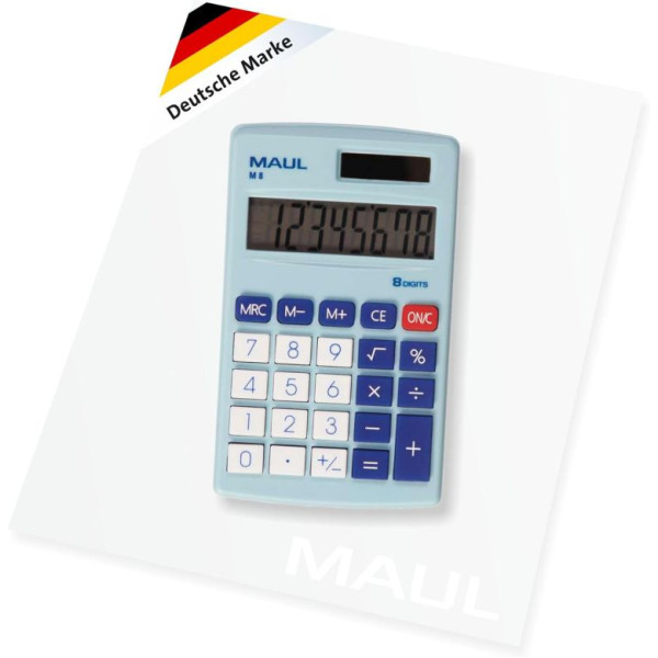 ΑΡΙΘΜΟΜΗΧΑΝΗ M8  ΜΠΛΕ  8DIGITS ΔΙΑΣΤΑΣΗ 7Χ11   MAUL