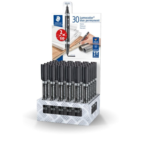 ΜΑΡΚΑΔΟΡΟΣ ΑΝΕΞΙΤΗΛΟΣ 2 ΜΥΤΕΣ F & M LUMOCOLOR STAEDTLER Black 348-9