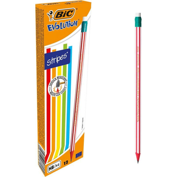 ΜΟΛΥΒΙ ΜΕ ΓΟΜΑ ΡΙΓΕ EVOLUTION STRIPES 646 BIC